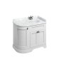 Burlington 1000mm Right Hand Curved Corner Vanity Unit with Worktop - Matt White