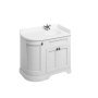 Burlington 1000mm Right Hand Curved Corner Vanity Unit with Worktop - Matt White