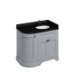 Burlington 1000mm Right Hand Curved Corner Vanity Unit with Worktop - Classic Grey