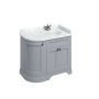 Burlington 1000mm Right Hand Curved Corner Vanity Unit with Worktop - Classic Grey