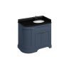 Burlington 1000mm Right Hand Curved Corner Vanity Unit with Worktop - Blue