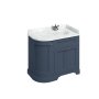 Burlington 1000mm Right Hand Curved Corner Vanity Unit with Worktop - Blue