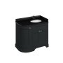 Burlington 1000mm Right Hand Curved Corner Vanity Unit with Worktop - Matt Black