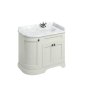 Burlington 1000mm Right Hand Curved Corner Vanity Unit with Worktop - Sand