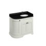 Burlington 1000mm Right Hand Curved Corner Vanity Unit with Worktop - Sand