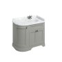 Burlington 1000mm Right Hand Curved Corner Vanity Unit with Worktop - Dark Olive