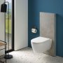 Geberit Monolith Plus for Wall Hung WC (114cm) - Concrete Stoneware / Brushed Aluminium