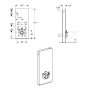 Geberit Monolith Plus for Wall Hung WC (114cm) - Concrete Stoneware / Brushed Aluminium