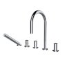 Kartell by Laufen Deck-Mounted 5-Hole Bath Filler without Plate - Chrome