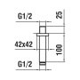 Laufen 100mm Ceiling Bracket with 1/2