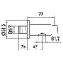 Laufen Round Wall Elbow Connection with 42mm Projection & Vacuum Breaker - Chrome