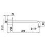 Laufen 420mm Wall Bracket with 1/2