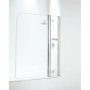 Coram 1050mm Curved Bath Screen with Panel - Chrome