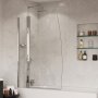 Coram 1050mm Sail Bath Screen with Panel - Chrome