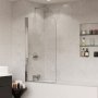 Coram 550mm Compact Curved Bath Screen - Chrome