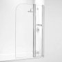 Coram 800mm Compact Curved Bath Screen with Panel - Chrome