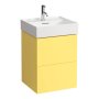 Kartell by Laufen 480mm 2 Drawer Vanity Unit with Organiser - Mustard Yellow