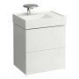 Kartell by Laufen 580mm 2 Drawer Vanity Unit with Organiser (For Right Hand Shelf Basin) - Matt White