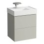 Kartell by Laufen 580mm 2 Drawer Vanity Unit with Organiser (For Right Hand Shelf Basin) - Pebble Grey