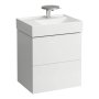 Kartell by Laufen 580mm 2 Drawer Vanity Unit with Organiser (For Left Hand Shelf Basin) - Matt White