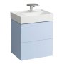 Kartell by Laufen 580mm 2 Drawer Vanity Unit with Organiser (For Left Hand Shelf Basin) - Grey Blue