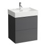 Kartell by Laufen 580mm 2 Drawer Vanity Unit with Organiser - Slate Grey