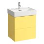 Kartell by Laufen 580mm 2 Drawer Vanity Unit with Organiser - Mustard Yellow