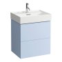 Kartell by Laufen 580mm 2 Drawer Vanity Unit with Organiser - Grey Blue