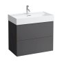 Kartell by Laufen 785mm 2 Drawer Vanity Unit with Organiser - Slate Grey