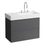 Kartell by Laufen 880mm 2 Drawer Vanity Unit with Organiser (For Left Hand Shelf Basin) - Slate Grey