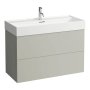 Kartell by Laufen 1000mm 2 Drawer Vanity Unit with Organiser - Pebble Grey