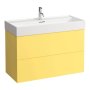 Kartell by Laufen 1000mm 2 Drawer Vanity Unit with Organiser - Mustard Yellow