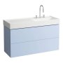 Kartell by Laufen 1200mm 2 Drawer Vanity Unit with Organiser (For Left Hand Shelf Basin) - Grey Blue