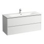 Laufen Palace 1200mm 2 Drawer Vanity Unit & Basin with Chrome Handles - Matt White