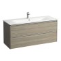 Laufen Palace 1200mm 2 Drawer Vanity Unit & Basin with Chrome Handles - Light Elm