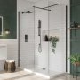 Scudo S8 700mm Fluted Glass Wetroom Panel - Chrome