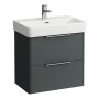 Laufen Base 570 x 360mm 2 Drawer Vanity Unit - Traffic Grey