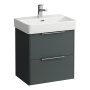 Laufen Base 520 x 360mm 2 Drawer Vanity Unit - Traffic Grey