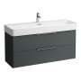 Laufen Base 1180mm 2 Drawer Vanity Unit - Traffic Grey