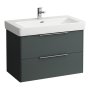 Laufen Base 810mm 2 Drawer Vanity Unit - Traffic Grey