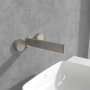 Villeroy & Boch Dawn Wall-Mounted Three-Hole Basin Mixer - Matt Brushed Nickel