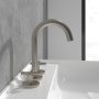 Villeroy & Boch Loop & Friends Three-Hole Basin Mixer - Matt Brushed Nickel