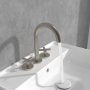 Villeroy & Boch Loop & Friends Three-Hole Basin Mixer - Matt Brushed Nickel