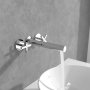 Villeroy & Boch Loop & Friends Wall-Mounted Three-Hole Basin Mixer - Chrome