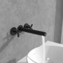 Villeroy & Boch Loop & Friends Wall-Mounted Three-Hole Basin Mixer - Matt Black