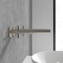 Villeroy & Boch Loop & Friends Wall-Mounted Three-Hole Basin Mixer - Matt Brushed Nickel