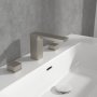 Villeroy & Boch Subway 3.0 Three-Hole Basin Mixer - Matt Brushed Nickel