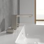 Villeroy & Boch Subway 3.0 Three-Hole Basin Mixer - Matt Brushed Nickel