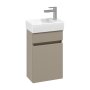 Villeroy & Boch Arto 360mm 1 Door Right Hand Vanity Unit with White Basin - Matt Sand Grey