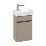 Villeroy & Boch Arto 360mm 1 Door Left Hand Vanity Unit with White Basin - Matt Sand Grey